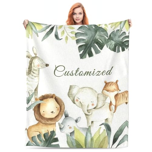 LMQJDZ Personalised Baby Blankets,Personalised Blanket for Kids Baby Adults Customised Name Blanket.Gifts for Baby Shower Birthday Easter Nursery Room Decor. von LMQJDZ