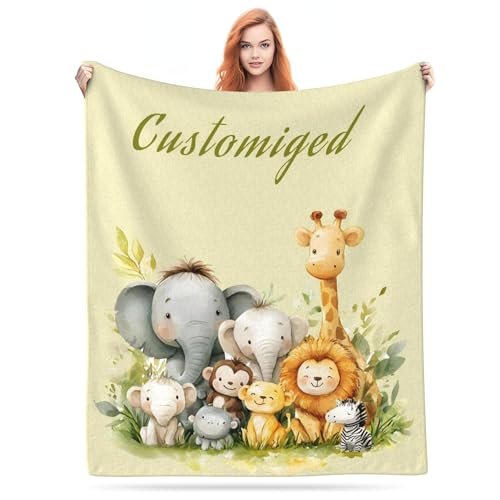 LMQJDZ Personalised Baby Blankets,Personalised Blanket for Kids Baby Adults Customised Name Blanket.Gifts for Baby Shower Birthday Easter Nursery Room Decor. von LMQJDZ
