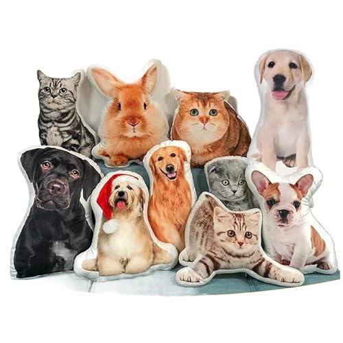 Personalisierte Haustier Kissen Hund Katze geformte Kissen, Doppelseitige 3D-Druck Foto Kissen - Personalisierte Geschenke für Kinder, Freunde oder Lieben von LMQJDZ