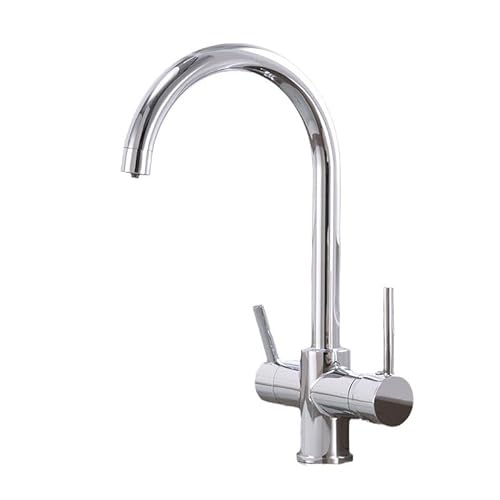 3 -Wege -Küchenhahn mit Wasserfilter Heißer und kalter Wassermischer HAP 360 Schwenksenke Tap Tap Chrom Plated Küchenarmatur von LMRJHAZ