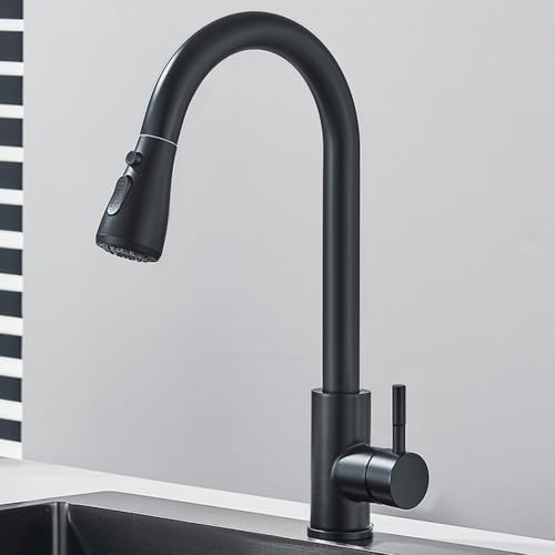 Ausziehen von Küchenarmatur 2-Wege Wasserhahn Eingriff Mixer Tap 360 Rotation Heißer kaltes Wasserhahn für Küche, weiße Farbe von LMRJHAZ