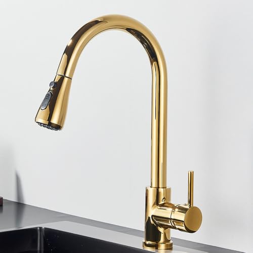 Ausziehen von Küchenarmatur 2-Wege Wasserhahn Eingriff Mixer Tap 360 Rotation Heißer kaltes Wasserhahn für Küche, weiße Farbe von LMRJHAZ