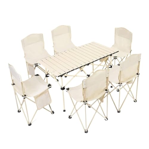 Biijuk Picknicktische Tische im Freien Klapptisch und Luftsatz tragbarer Aufbewahrungstisch und Luftcamping -Camping im Freien Luftpicknicktisch (Farbe: Weiß, Größe: D) von LMRJHAZ