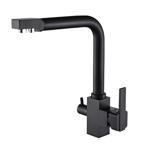 Gold 3 -Wege Küchenmixer -Hahn mit 360 ° Drehausstrich und zwei Griff 1 Loch Wasserfilter Taps für Küchenspüle Trinkwassermischer Hahn inbegriffen Gold 3 -Wege Küchenmixer -Hahn mit 360 ° Drehausstrich und zwei Griff 1 Loch Wasserfilter Taps für Küchenspüle Trinkwassermischer Hahn inbegriffen von LMRJHAZ