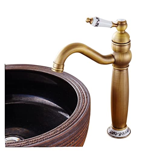 LMRJHAZ Antike Bronze -Badezimmer -Wasserhahn fester Messing Ein Hebelmixer Waschbecken Wasserhahn von LMRJHAZ