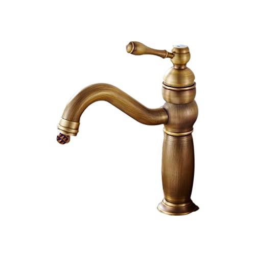 LMRJHAZ Antike Bronze -Badezimmer -Wasserhahn fester Messing Ein Hebelmixer Waschbecken Wasserhahn von LMRJHAZ