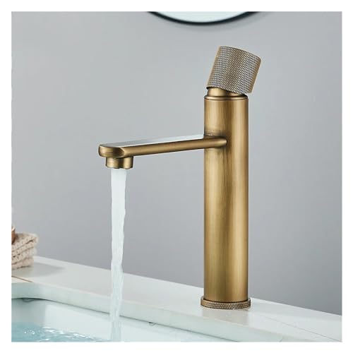 LMRJHAZ Antique Messingbecken Wasserhähnen Badezimmer Wasserhahn heißer kaltes Messing Waschbecken Wasserhahnmixer Wasserhahn, einfach installieren von LMRJHAZ