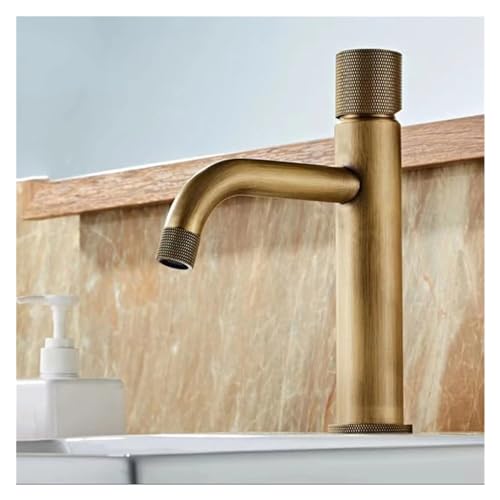 LMRJHAZ Antique Messingbecken Wasserhähnen Badezimmer Wasserhahn heißer kaltes Messing Waschbecken Wasserhahnmixer Wasserhahn, einfach installieren von LMRJHAZ