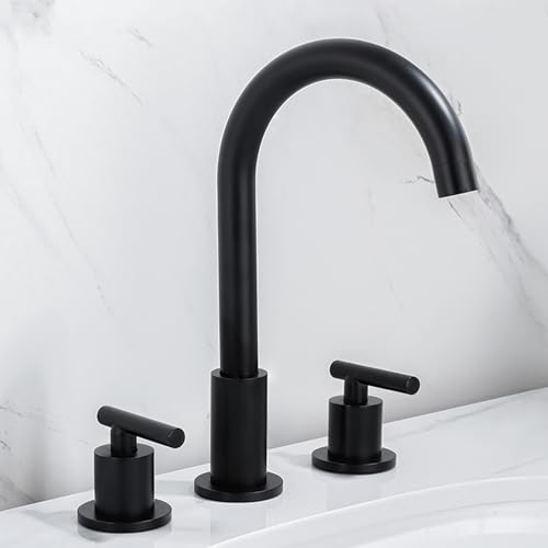 LMRJHAZ Badezimmerbeckenmischer Wasserhahn 3 Loch Messing 2 Griffe Split Dreh 3 Loch Badezimmer Wasserhahn-Chrom plattiert von LMRJHAZ