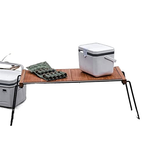 LMRJHAZ Camptisch im Freien tragbare Klapptisch Camping BBQ Tisch Solid Holzschreibtisch Selbstfahrende Tour Picknick Kochtisch (gelb) von LMRJHAZ