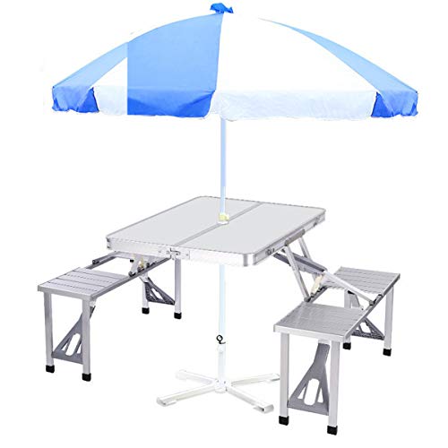 LMRJHAZ EIN -Stück -Klapptisch und Luftkit, tragbarer Camping -Camping -Tisch und Bea -Kit mit 4 Sitzen für Picknicktisch im Freien und Campingausrüstung im Luft -Set, B, B, B, b von LMRJHAZ