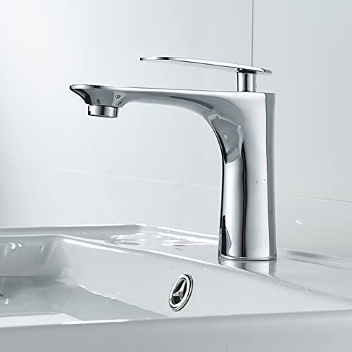 LMRJHAZ Einzelwaschtischarmatur aus schwarzem Messing, 1 Loch, heiß und kalt, Wasserhahn für Waschbecken, schwarz a LMRJHAZ Einzelwaschtischarmatur aus schwarzem Messing, 1 Loch, heiß und kalt, Wasserhahn für Waschbecken, schwarz a von LMRJHAZ