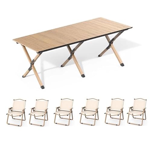 LMRJHAZ Faltbarer Camping -Tischluft, Aluminium tragbarer Faltbarer Picknicktisch mit Airs, Innengebrauch im Freien für Grill, Picknick, Gartenpartys von LMRJHAZ