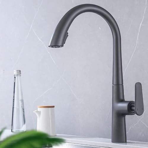 LMRJHAZ Für Bar Farmhouse Commercial, Mattschwarz, drehbare ausziehbare Feder, Küche, Einhebelmischer, Warm- und Kaltmischbatterie, Spültischarmatur LMRJHAZ Für Bar Farmhouse Commercial, Mattschwarz, drehbare ausziehbare Feder, Küche, Einhebelmischer, Warm- und Kaltmischbatterie, Spültischarmatur von LMRJHAZ