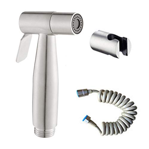 LMRJHAZ Handheld -Toiletten -Bidet Sprayer Set Kit Edelstahl Hand Bidet -Wasserhahn für Badezimmer Handsprühduschkopf Selbstreinigung, Sprayer und Grund von LMRJHAZ