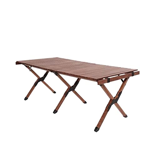 LMRJHAZ Klappertisch im Freien Picknick-Grill-Touren Tischtisch für Camping-Klapperisch-Roll-Tisch tragbarer Faltbarer Holztisch (Farbe: 120x60x43cm-02) von LMRJHAZ