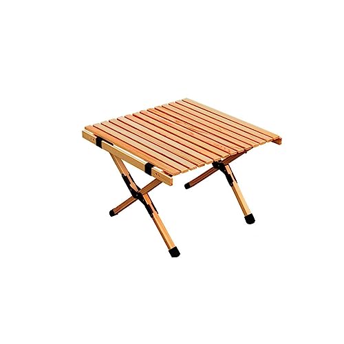 LMRJHAZ Klappertisch im Freien Picknick-Grill-Touren Tischtisch für Camping-Klapperisch-Roll-Tisch tragbarer Faltbarer Holztisch (Farbe: 90x60x43cm-01) von LMRJHAZ