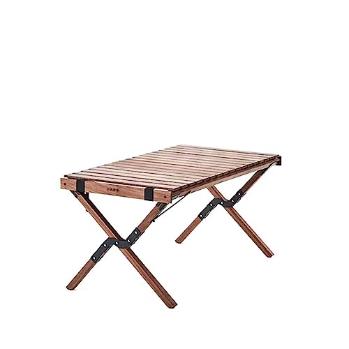 LMRJHAZ Klappertisch im Freien Picknick-Grill-Touren Tischtisch für Camping-Klapperisch-Roll-Tisch tragbarer Faltbarer Holztisch (Farbe: 90x60x43cm-01) von LMRJHAZ