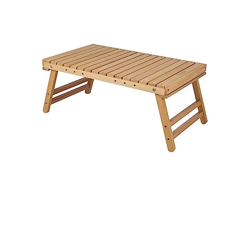 LMRJHAZ Klappertisch tragbarer Klapptisch Camping Wandergrill Kleiner Tisch selbstfahrende Tour Rack Picknicktisch im Freien Massivholz Tisch (Farbe: Walnuss) von LMRJHAZ