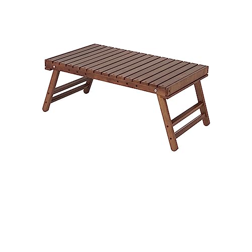LMRJHAZ Klappertisch tragbarer Klapptisch Camping Wandergrill Kleiner Tisch selbstfahrende Tour Rack Picknicktisch im Freien Massivholz Tisch (Farbe: Walnuss) von LMRJHAZ
