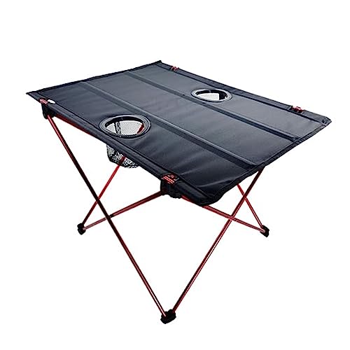 LMRJHAZ Klappertisch ultraleichter Aluminiumlegierung Faltbarer Picknickschkt. Zum Camping im Freien Camping BBQ Klapptisch tragbar (Farbe: Rot) von LMRJHAZ