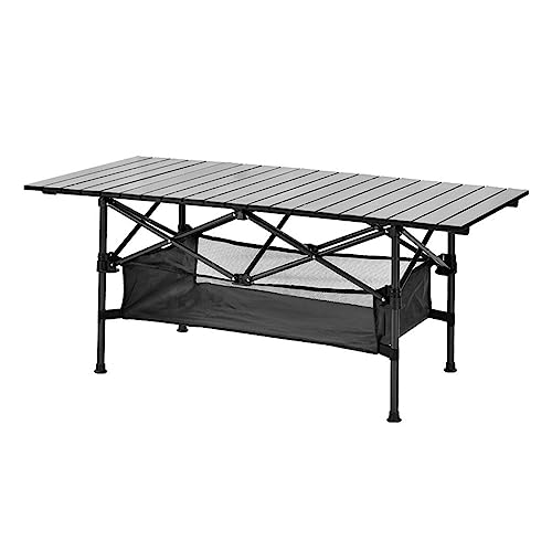 LMRJHAZ Klapptisch Picknicktisch Klapptisch Camping Table Wandertisch Tragbare Camping Tabelle 120/95 cm Metall Aluminium Falt Camping Table (Farbe: 120 cm) von LMRJHAZ