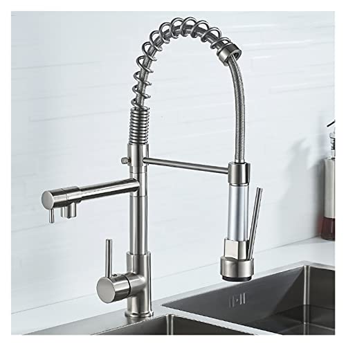 LMRJHAZ Küchenspüle, Mischbatterie mit Doppelausläufen, Schwarz von LMRJHAZ