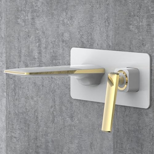 LMRJHAZ Luxuriöse mattschwarze Badezimmer-Wasserhahn, Waschbeckenarmatur, Wandmontage, quadratisch, Messing, Mischbatterie, Roségold, rg09 LMRJHAZ Luxuriöse mattschwarze Badezimmer-Wasserhahn, Waschbeckenarmatur, Wandmontage, quadratisch, Messing, Mischbatterie, Roségold, rg09 von LMRJHAZ