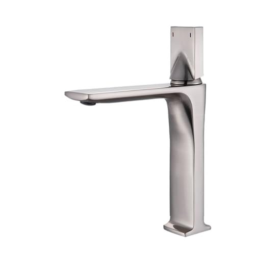 LMRJHAZ Matte schwarze Küchenhahn -Basin -Wasserhahn mit heißem und kaltem Wassermixer Chrom Messing Toilette Waschbecken Crane kurz gebürstete Nickel von LMRJHAZ