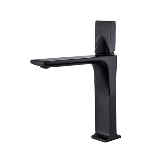 LMRJHAZ Matte schwarze Küchenhahn -Basin -Wasserhahn mit heißem und kaltem Wassermixer Chrom Messing Toilette Waschbecken Crane kurz gebürstete Nickel von LMRJHAZ