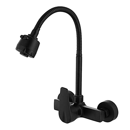 LMRJHAZ Messing Schwarz Wandarmatur Warm- und Kaltwasser-Rotation 2 Modi Düsen Küchenspüle Armaturen LMRJHAZ Messing Schwarz Wandarmatur Warm- und Kaltwasser-Rotation 2 Modi Düsen Küchenspüle Armaturen von LMRJHAZ