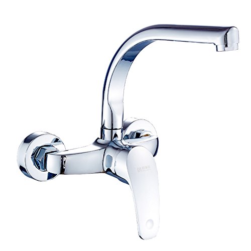 LMRJHAZ Mixer Tippen Sie auf die Bronze in den Wandküchenmischer Tippen Sie Heiße und kalte Eingriffstöpfe Waschbecken Mischventil Chrom Silber Messing Wasserhahn (Farbe: a) von LMRJHAZ