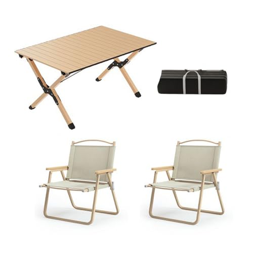 LMRJHAZ Picknicktischluft Set mit 3 Camping-Tischluft mit Aluminium-Roll-up-Rucksacktisch und Rasenluft tragbares Klappfell für den Innenraum im Freien von LMRJHAZ
