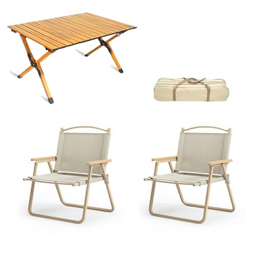 LMRJHAZ Picknicktischluft Set mit 3 Camping-Tischluft mit Aluminium-Roll-up-Rucksacktisch und Rasenluft tragbares Klappfell für den Innenraum im Freien von LMRJHAZ