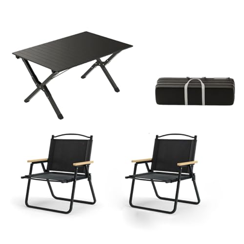 LMRJHAZ Picknicktischluft Set mit 3 Camping-Tischluft mit Aluminium-Roll-up-Rucksacktisch und Rasenluft tragbares Klappfell für den Innenraum im Freien von LMRJHAZ