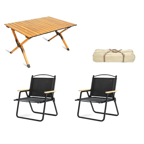 LMRJHAZ Picknicktischluft Set mit 3 Camping-Tischluft mit Aluminium-Roll-up-Rucksacktisch und Rasenluft tragbares Klappfell für den Innenraum im Freien von LMRJHAZ