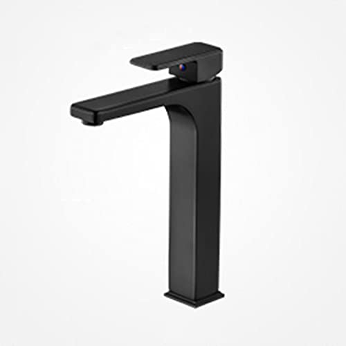 LMRJHAZ Schwarzer Waschbecken Wasserhahn Messing 1 Loch Heißer und kalter Wassermischer Hahn für Waschbecken Waschtischmod Design mit schwarzem Finish von LMRJHAZ