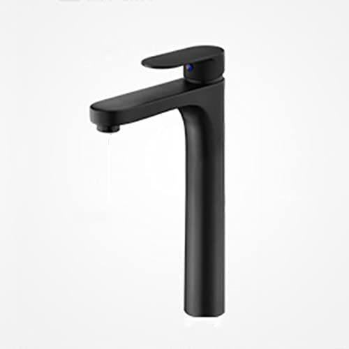 LMRJHAZ Schwarzer Waschbecken Wasserhahn Messing 1 Loch Heißer und kalter Wassermischer Hahn für Waschbecken Waschtischmod Design mit schwarzem Finish von LMRJHAZ