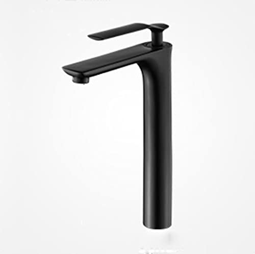 LMRJHAZ Schwarzer Waschbecken Wasserhahn Messing 1 Loch Heißer und kalter Wassermischer Hahn für Waschbecken Waschtischmod Design mit schwarzem Finish von LMRJHAZ