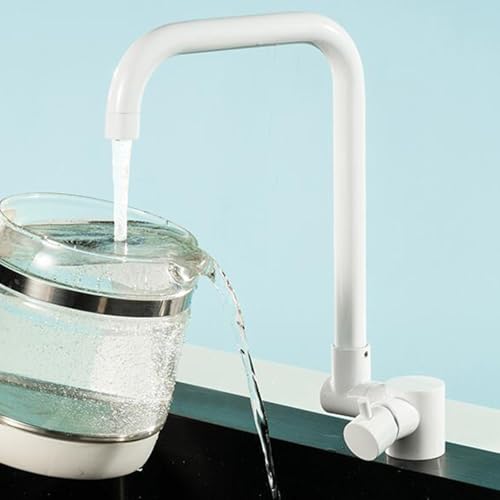 LMRJHAZ Spülbecken Wasserhähne im Fenster rotierende Küchenspüle Mischhahn falten Edelstahl-Weiß-Weiß von LMRJHAZ