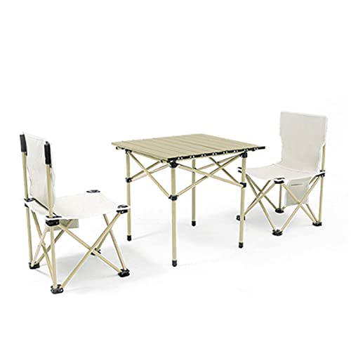 LMRJHAZ Tragbarer Camping -Tisch und Luft, Aluminiumklapppicknicktisch tragbarer Klapptisch mit 2、4、6 Sitzen für Außen-, Camping-, Essensfeierlichkeiten, Grillparty, 4 Seats (2 Seets) von LMRJHAZ