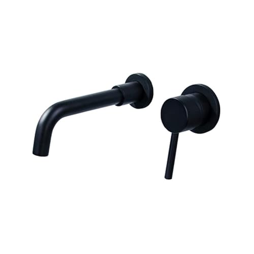 LMRJHAZ Wandmontierte Waschtischarmaturen, Waschbecken-Badezimmer-Wasserhahn, heißes und kaltes Wasser, Wandmontage, Badezimmer-Wasserhahn, schwarz LMRJHAZ Wandmontierte Waschtischarmaturen, Waschbecken-Badezimmer-Wasserhahn, heißes und kaltes Wasser, Wandmontage, Badezimmer-Wasserhahn, schwarz von LMRJHAZ