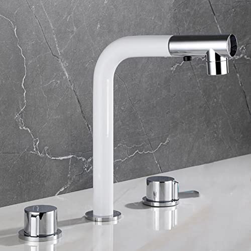 LMRJHAZ Waschbeckenarmaturen, Badezimmer, 3 Löcher, ausziehbar, heißes und kaltes Messing, einziehbar, Wanne, seitlicher Wasserhahn, Chrom LMRJHAZ Waschbeckenarmaturen, Badezimmer, 3 Löcher, ausziehbar, heißes und kaltes Messing, einziehbar, Wanne, seitlicher Wasserhahn, Chrom von LMRJHAZ