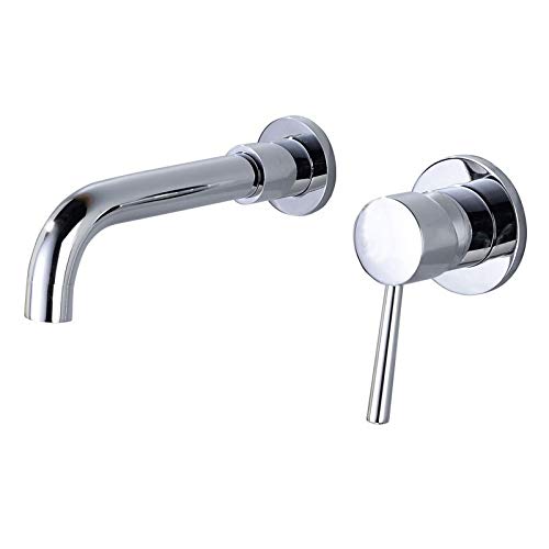 LMRJHAZ Weißes lackiertes Messing montierter Waschbecken-Badezimmerarmatur in Wandhalterung, Einhebelmischer, Warm- und Kaltwasserhahn LMRJHAZ Weißes lackiertes Messing montierter Waschbecken-Badezimmerarmatur in Wandhalterung, Einhebelmischer, Warm- und Kaltwasserhahn von LMRJHAZ