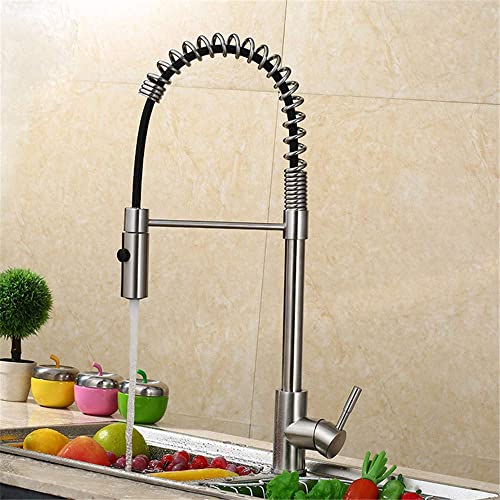 LMRJHAZ mit Kristall Küchenarmatur Feder drei Abschnitt Ausziehen Sprühkopf kalt und heißer Mixer Mixer Küche Spüle Wasserhahn Einer verchromt plattiert Einen Griff von LMRJHAZ