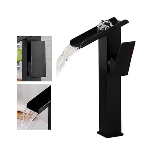 Moderner Wasserfall Waschbecken Wasserhahn Eingriff Decksbeckenmischer Tap RV Toilettengefäßhahn für 1 Loch Installation von LMRJHAZ