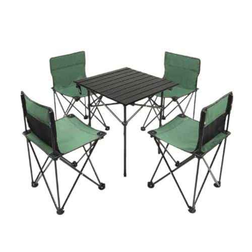 Picknicktische Outdoor-Klapptisch und Luftset, tragbares Picknick-Fünf-Tiefe-Set, selbstfahrende Tisch und Luftkombination Picknicktisch (Farbe: Grün, Größe: a) von LMRJHAZ