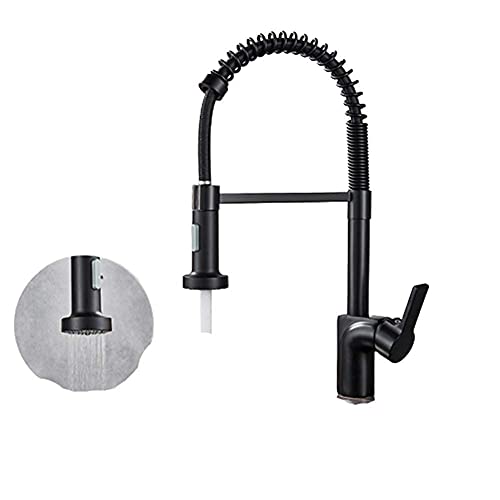 LMRJHAZM Black Nickel Sort Spring Kitchen Faucet Use Handle Mandater Tap 360 Rotation Metikett Katze Charde Macker (schwarz) von LMRJHAZM