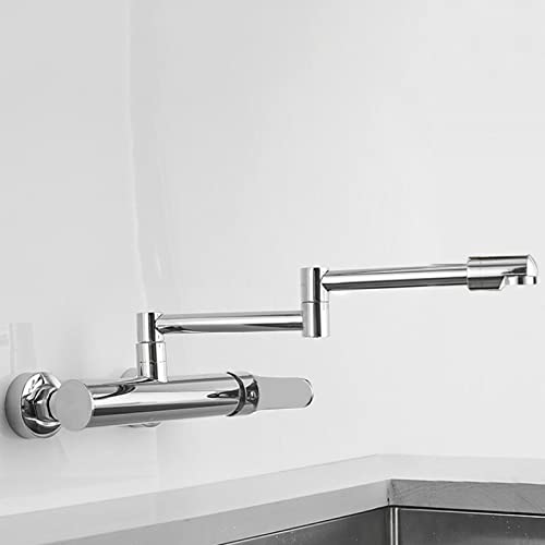 LMRJHAZM Küchenarmatur, Wandmontage, Messing, Warmwasser und Kaltwasser, schwenkbar, Schwarz (Schwarz) von LMRJHAZM