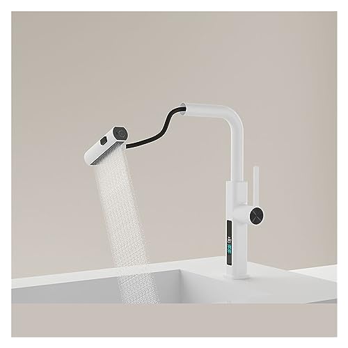 LMRJHAZM Küchenspüle Wasserhahn Wasserfall Intelligente Digitalanzeige Dritte Mock Untersuchung Wasserauslass Multifunktionaler Kupferhahn (B) von LMRJHAZM